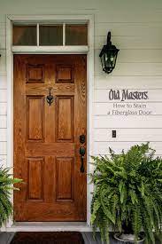 All surfaces of a tan woodgrain door are stainable. Fiberglass Doors Staining Guide Painted Front Doors Fiberglass Door Stained Front Door