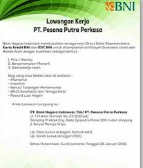Meski cara melamar pekerjaan lewat email terbilang praktis, mudah dan cepat, kamu tetap harus memerhatikan beberapa hal. Lowongan Kerja 2019 Pt Bank Negara Indonesia Tbk Loker Medan Desember 2019