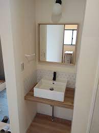 麻の葉タイル 玄関横洗面 玄関 手洗い 玄関 洗面台 洗面所 おしゃれ