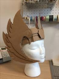 Cardboard Craft Eatdrinkandbecrafty Diy Valkyrie Helmet Viking Helmet Thor Helmet Cardboard Craft Diy Ea Cardboard Costume Cardboard Crafts Cosplay Diy