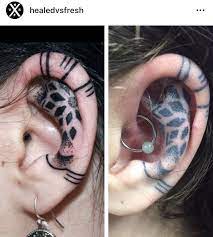 When they come into contact with body fluids (sweat, natural oils on your face, etc.), these metals tarnish and often cause the skin around a piercing to oxidize. A Awesome Page Featured My Ear Tattoo