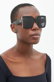 Jimmy Choo // Black & White Renee Square Sunglasses