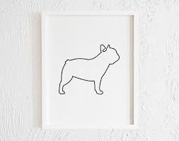 French bulldogs are quite easy to train. French Bulldog Doodle Drawing Print Minimalist Frenchie One Etsy