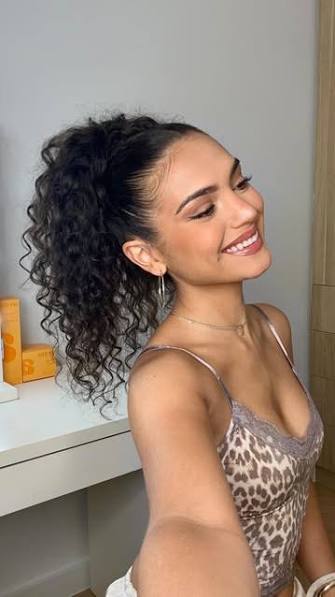 Ponytail And Bangs For Curly Hair