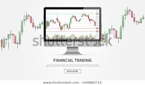 Desktop Forex Trade Chart Vector Illustration Stock Vector
