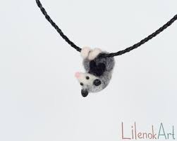 Possum Necklace Needle Felted Opossum Jewelry Possum Etsy In 2021 Opossum Possum Corgi Lover Gifts