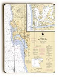 Ca Approaches To San Diego Bay La Jolla Coronada Ca Nautical Chart Sign