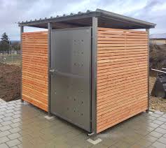 Aufgrund der festen rastermaße bietet. Fahrradgarage Mulltonnenhaus Mullcontainer Uberdachung Garten Geratehaus Holz Edelstahl 1