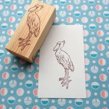 ハシビロコウ ゴム板はんこ ハシビロコウ 鳥 絵 図案