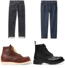To keep your skinny jeans in place all day, tuck the cuffs of the jeans into the tops of your socks. Best Ways To Wear Jeans With Sneakers Trainers Boots Dress Shoes For Men Ashley Weston