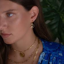 Moon and Star Earrings, Thin Gold Hoop Earrings, Star Hoop Earrings, Small  Hoop Earrings, Huggie Earrings, Handmade Earrings, Celestial