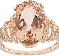 Peach Morganite 10k Rose Gold Ring 5.22ctw