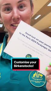 @al.viney loves her @birkenstockau shoes! 💛💚 #paris2024 #paralympics