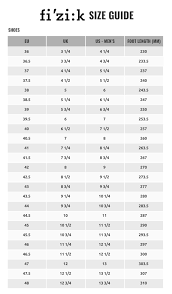 Problem Solving Bike Shoe Chart Giant Bicycles Sizing Chart