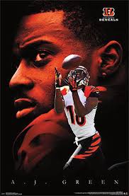 A.J. Green "Superstar" Cincinnati Bengals NFL Football Action Poster