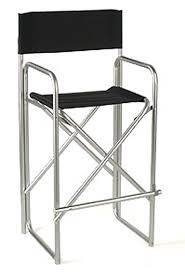 31 Seat Height Metal Director S Chair With Black Canvas Seat Directors Chair Black Canvas Chair
