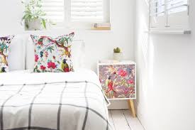 Modern and classic bedside tables: Paradise Bird Print Bedside Cabinet Futon Company