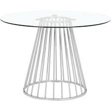 Dining table with clear tempered glass top, 3 chrome legs round table for 2 or 4 person, modern round glass kitchen table furniture for home office kitchen dining room (w 35.4 x l 35.4 x h 29.5 inch) 4.5 out of 5 stars. Meridian Dining Tables Gio 752 Dining Table Chrome Round From The Luxe Loft
