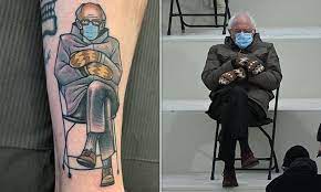 A viral video of the ingenious ask has already amassed. Denver Tattooist Gets Bernie Sanders Meme Inked Onto His Arm Daily Mail Online