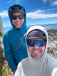 Sun hoody over helmet