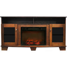 For comparison, gas fireplace manufacturers regularly advertise running costs of 17 ¢/hour. Cambridge Savona 59 In Electric Fireplace In Walnut With Entertainment Center And Charred Log Display Overstock 18679974