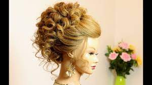 Braids are popular curly updo wedding hairstyles both for the bride and the guests. Curly Hairstyle For Long Medium Hair Wedding Prom Updo Youtube
