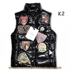Nouveau Moncler Gilet K2 Patch Noir Womens Vest Moncler Fashion