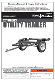 I really like the trailer. Haul Master 62665 Owner S Manual Safety Instructions Pdf Download Manualslib