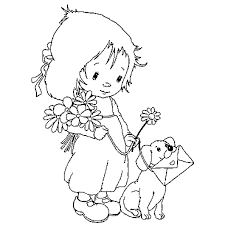 Le Dessin Nous Montre Un Drole De Facteur Colorie Le Petit Chien En Beige Et Son Collier En Rouge La Lettre Est Ros Coloriage Montre Dessin Coloriage Gratuit