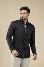 Black Long Sleeve Linen Shirt – Stripes and Checks