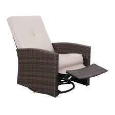 Outsunny Rattan Wicker Swivel Rocking Outdoor Recliner Lounge Chair Rattan Reclining Deck Chair Rattan Furniture Aosom Outdoor Recliner Wicker Patio Chairs Deck Chairs