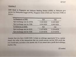 Thai baht (thb) to malaysian ringgit (myr) converter. Bf2207 Question 3 Dbs Bank In Singapore And Malayan Chegg Com