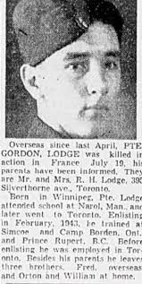 Canadian soldier killed in action near Caen