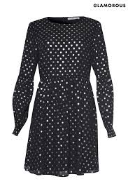 Womens Glamorous Curve Polka Dot Smock Dress Black Smock Dress Dresses Dresses For Work
