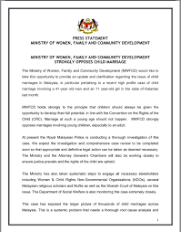 The ministry of social development helps people to be successful in their lives. Dr Wan Azizah Ismail On Twitter Pressstatement Ministry Of Women Family And Community Development Strongly Opposes Child Marriage Hannahyeoh