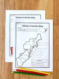 13 Colonies Free Map Worksheet And Lesson For Students Thirteen Colonies Map 13 Colonies Map Map Worksheets