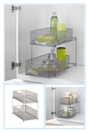 Org 2 Tier Mesh Sliding Cabinet Baskets In Silver In 2020 Small House Organization Kitchen Organization Diy Diy Kitchen Storage