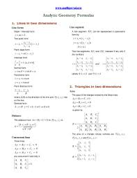 Maybe you would like to learn more about one of these? Analytic Geometry Formulas Fill Online Printable Fillable Blank Pdffiller