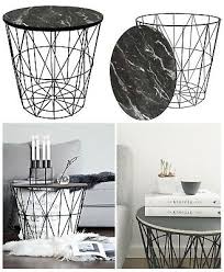 The large round table top is 17.75 inches in diameter, and 26.25in. Round Geometric Modern Black Metal And Marble Effect Wood Coffee End Side Table Ebay