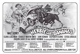 HERBIE GOES BANANAS opened in London on this day July 23rd, 1981..