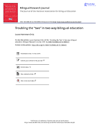 PDF) Troubling the “two” in two-way bilingual education