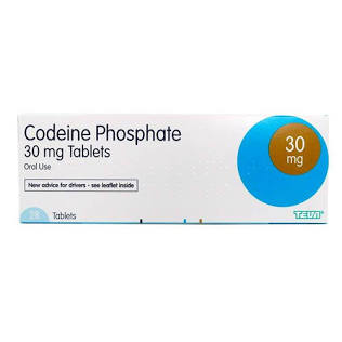 Codeine phosphate 30 mg tablet box, AI generated