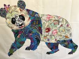 Moo Shu My Collage Art Quilt Panda Art Quilts Animal Quilts Collage Art