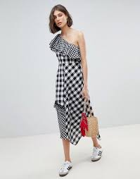 Asos Black And White Gingham Dress Reclaimed Vintage Inspired Gingham Frill Maxi Dress Dresses Gingham Dress Style Inspiration