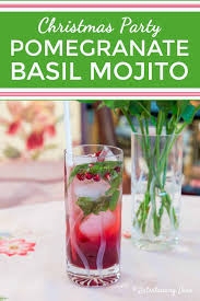 This Pomegranate Basil Mojito Recipe Can Be Made With Rum Or Without Alcohol Which Makes It A Great Signature Cocktail For Y Mojito Recipe Shot Recipes Mojito