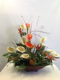 Bird Of Paradise Silk Flower Arrangement White Calla Lilies Silk Flower Arrangement Fresh Flowers Arrangements Tropical Floral Arrangements Tropical Flower Arrangements