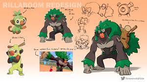 Rillaboom Redesign Concept Art Books Pokemon Characters Pokemon Pokedex