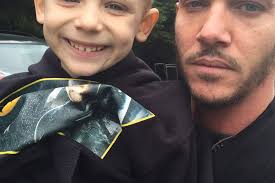 Brave little 'Batman Ben' meets actor Jonathan Rhys Myers