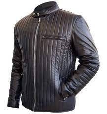 Leather Skin Men Black Rib Quilted Genuine Leather Jacket Stylish Leather Jacket Leather Jacket Style Leather Jacket Men