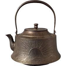 Large Antique Japanese 19th Century Meiji Period Cast Iron Teapot Kettle Tetsubin Vintage Tea Kettle Cast Iron Tea Pot Tea Pots